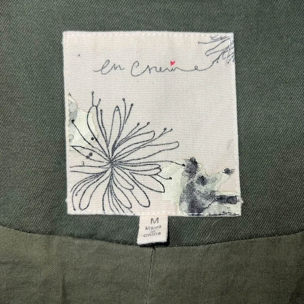 En Creme Womens Embroidery Military Jacket - Olive, Size M - Picture 2 of 12